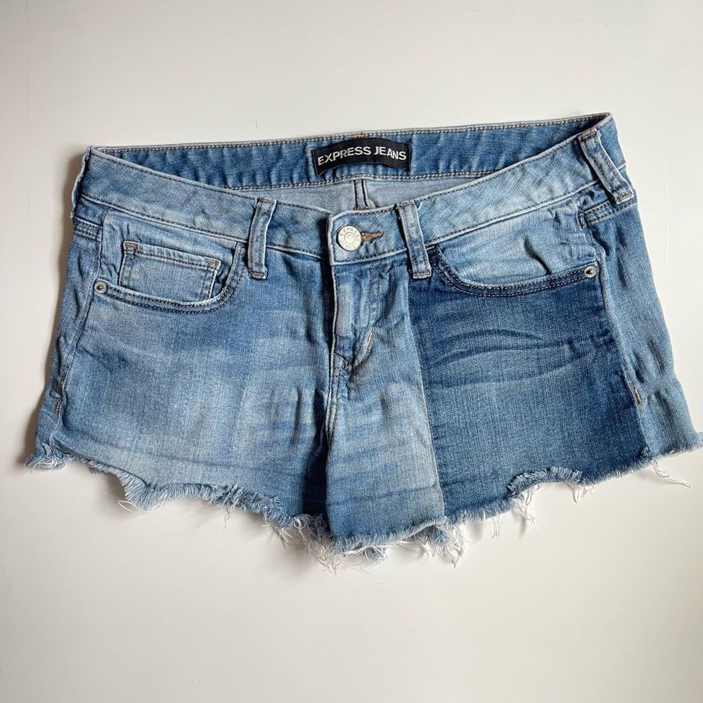 Y2K Express Jeans Short Blue Sexy Cotton Short Sz 8